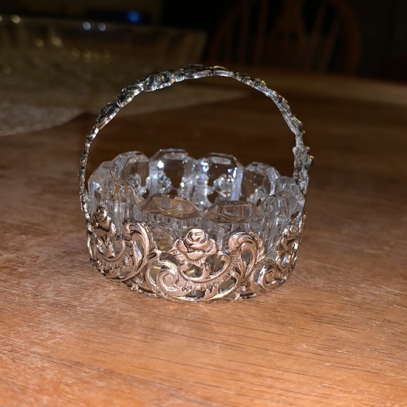 OTCO silver/crystal tea light holder?VINTAGE ITALY - Picture 3 of 6